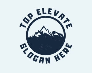 Mountain Climber Hiking Badge logo design