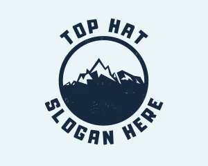 Mountain Climber Hiking Badge logo design