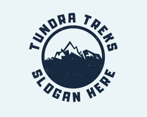 Mountain Climber Hiking Badge logo design