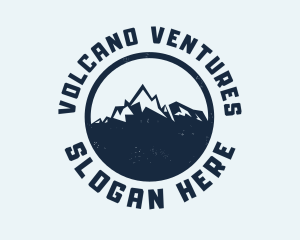 Mountain Climber Hiking Badge logo design