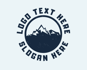 Climb - Mountain Climber Hiking Badge logo design