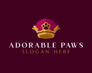 Royal Crown Paw logo design