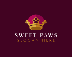 Royal Crown Paw logo design