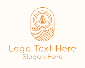 Orange Kombucha Leaf Farm Logo