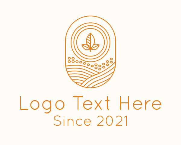 Orange Kombucha Leaf Farm logo