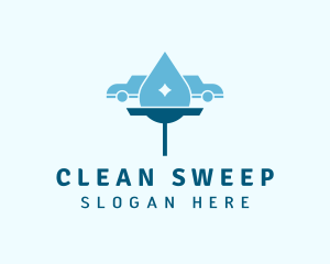 Squeegee Car Cleaning logo design