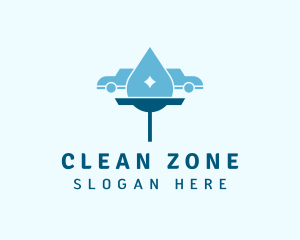 Squeegee Car Cleaning logo design