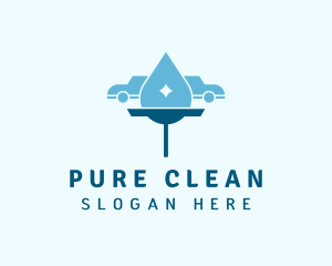 Squeegee Car Cleaning logo design