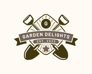 Landscaping Shovel Tool logo design