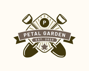 Landscaping Shovel Tool logo design