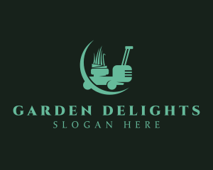 Garden Grass Lawn Mower logo design