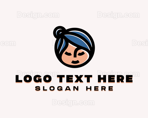 Cartoon Girl Face Logo