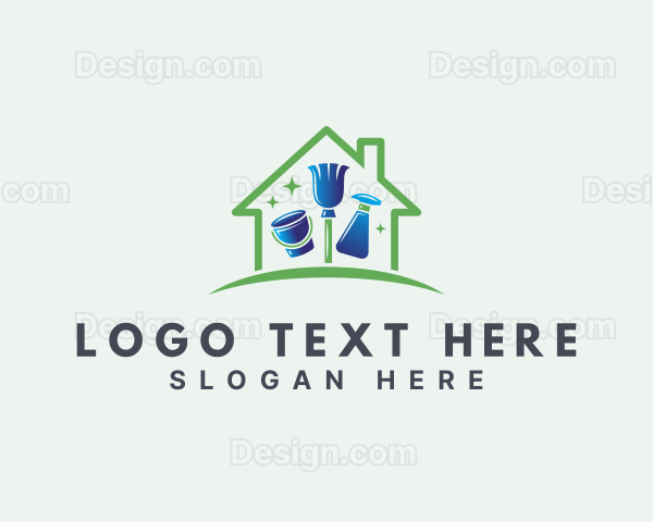 House Sanitation Cleaning Logo