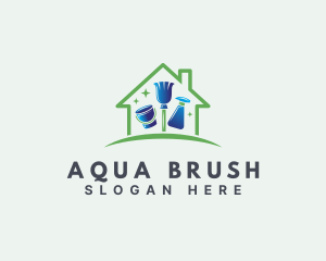 House Sanitation Cleaning  logo design