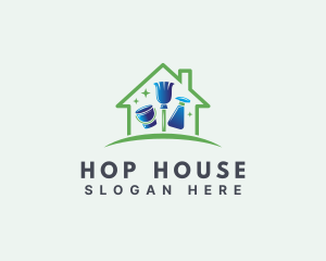 House Sanitation Cleaning  logo design