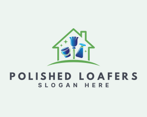 House Sanitation Cleaning  logo design