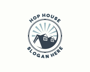 Residential House Roofing logo design