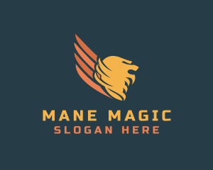 Winged Lion Mane logo design