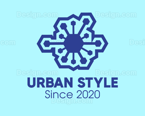 Blue Infectious Virus Logo