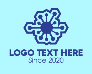 Viral - Blue Infectious Virus logo design