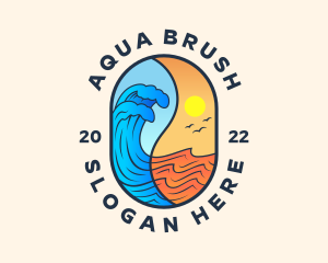 Ocean Splash Wave logo design