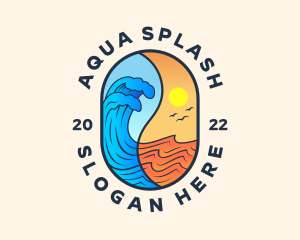 Ocean Splash Wave logo design