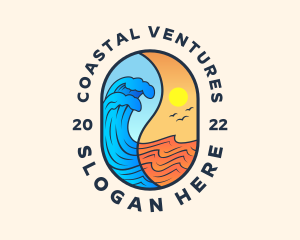 Ocean Splash Wave logo design