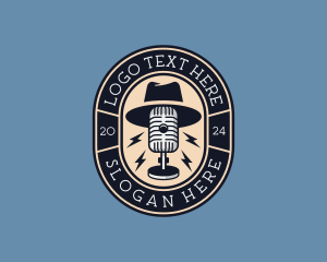 Hat Microphone Podcaster Logo