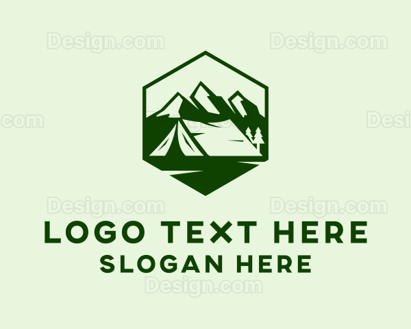 Mountain Camping Tent Logo