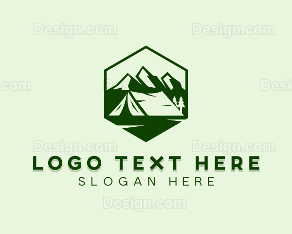 Mountain Camping Tent Logo