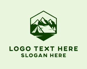 Mountain Camping Tent  logo design