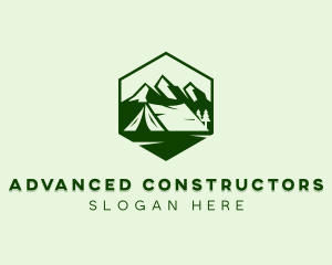 Mountain Camping Tent  logo design