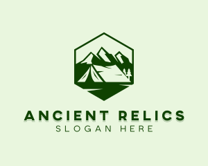 Mountain Camping Tent  logo design