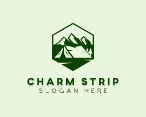 Mountain Camping Tent  logo design