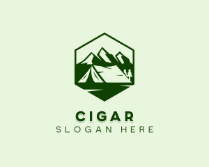 Mountain Camping Tent  logo design