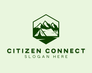 Mountain Camping Tent  logo design