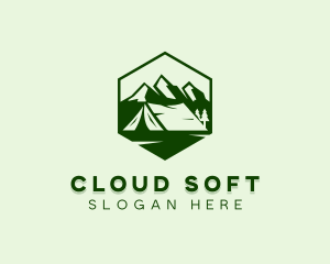 Mountain Camping Tent  logo design