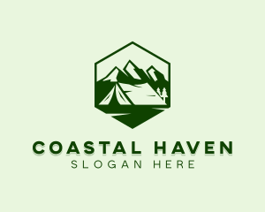 Mountain Camping Tent  logo design