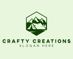 Mountain Camping Tent  logo design