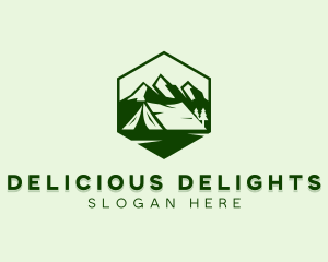 Mountain Camping Tent  logo design