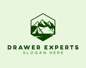 Mountain Camping Tent  logo design