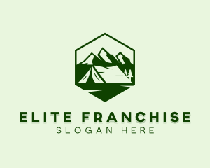 Mountain Camping Tent  logo design