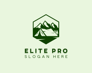 Mountain Camping Tent  logo design