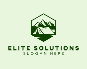 Mountain Camping Tent  logo design