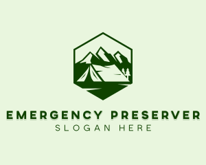 Mountain Camping Tent  logo design