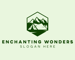 Mountain Camping Tent  logo design