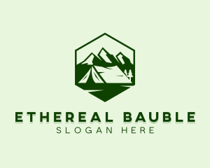 Mountain Camping Tent  logo design