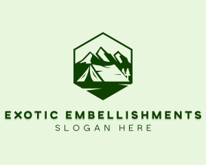 Mountain Camping Tent  logo design