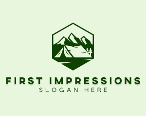 Mountain Camping Tent  logo design