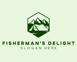 Mountain Camping Tent  logo design